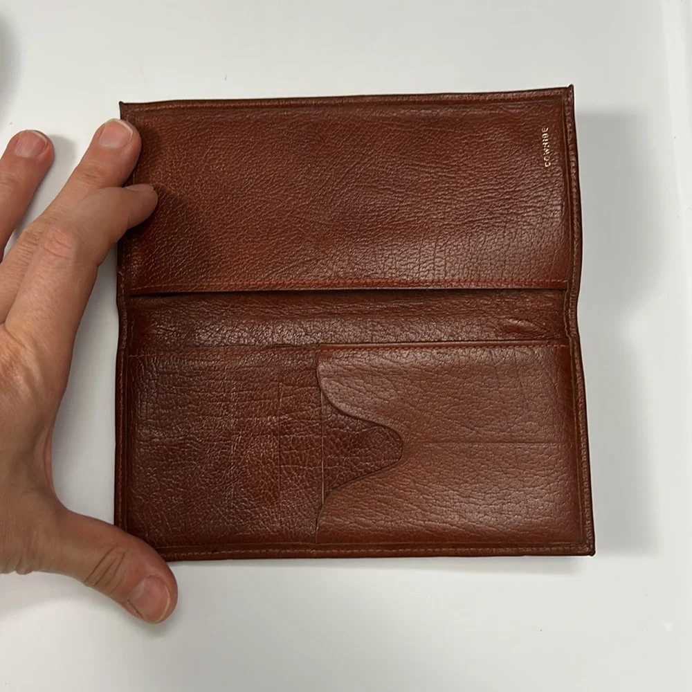Cowhide Bifold Slim Leather Wallet with credit card and money pockets unisex
